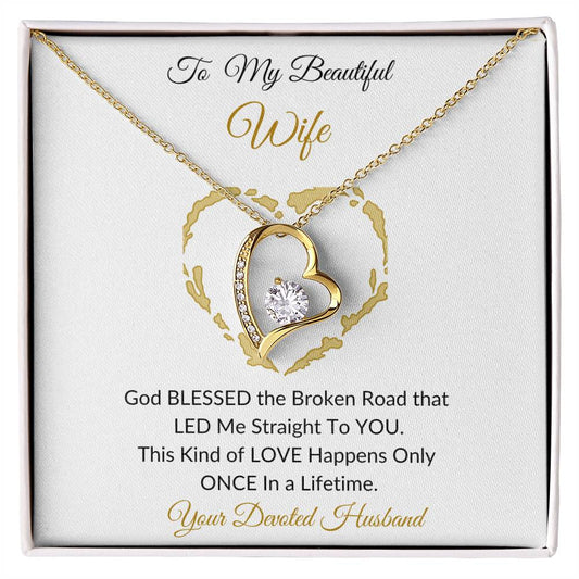 TO MY BEAUTIFUL WIFE, FOREVER HEARTS NECKLACE